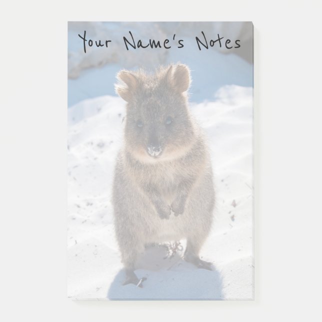 Personlig Cute & Lycklig Quokka på Beach Post-it Block (Framsida)