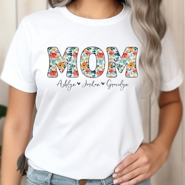 Personlig Cute Mamma Blommigt Kids Namn T Shirt (Skapare uppladdad)
