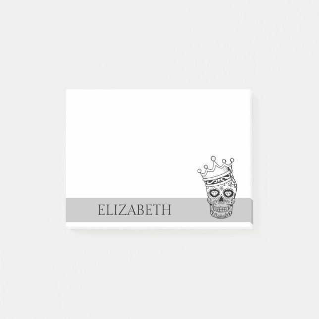 Personlig Cute Mexican Sugar Skull Halloween Post-it Block (Framsida)