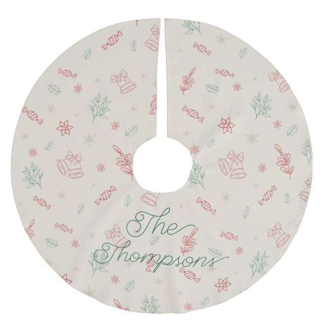 Personlig Cute Minimal jul-Inslag Julgransmatta Borstad Polyester (Framsidan)