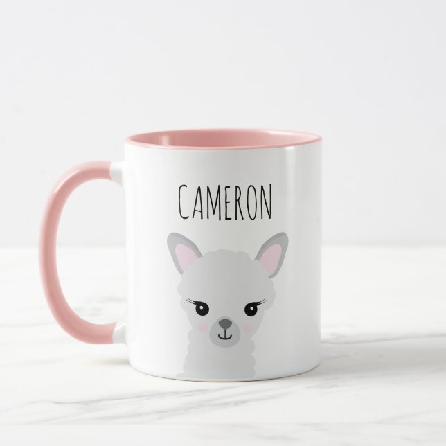 Personlig Cute Modern Llama illustration Mugg (Vänster)