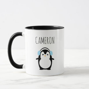 Personlig Cute Modern penguin illustration Mugg