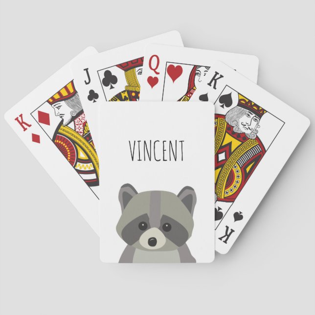 Personlig Cute Modern raccoon illustration Casinokort (Baksidan)