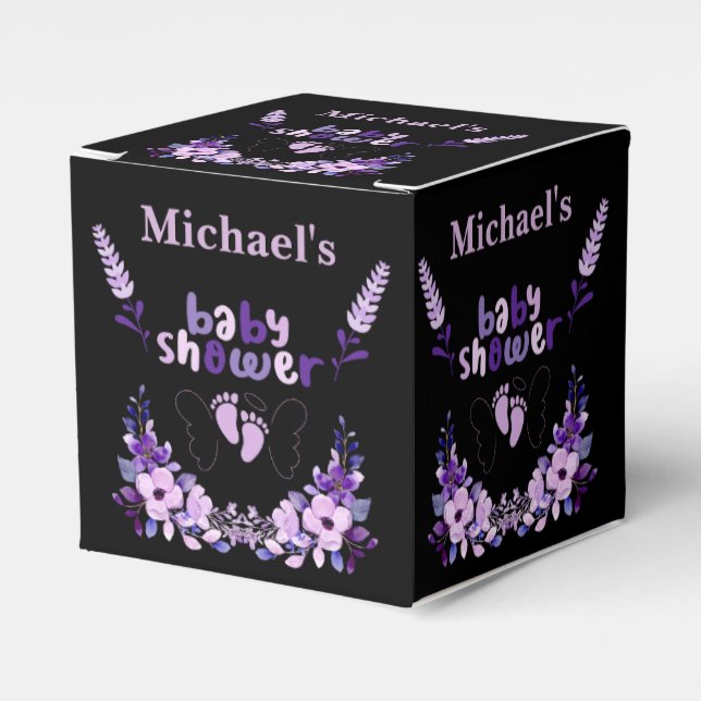 Personlig Cute Monogram Baby Shower Presentaskar (Framsidan Sidan)