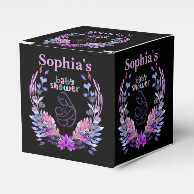 Personlig Cute Monogram Baby Shower Presentaskar (Framsidan Sidan)