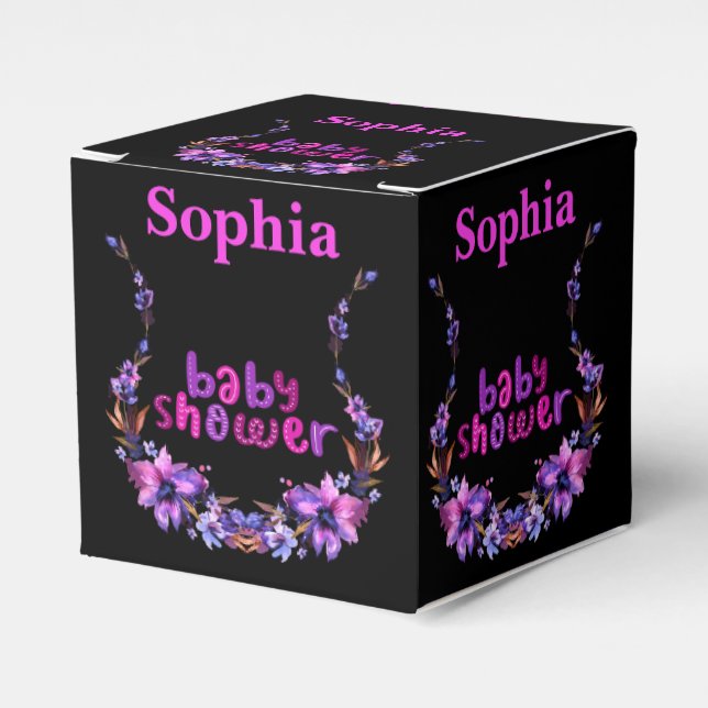 Personlig Cute Monogram Baby Shower Presentaskar (Framsidan Sidan)