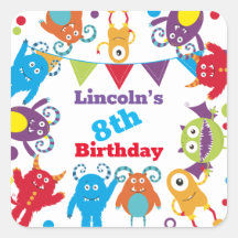 Personlig Cute Monster Birthday Bash Party