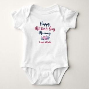 Personlig Cute Mors dag med Baby Namn T Shirt