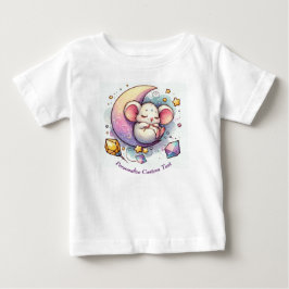 Personlig Cute Mouse sover på en halv Måne T Shirt