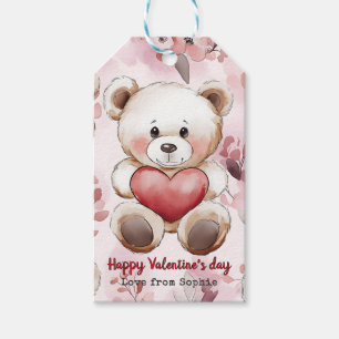 Personlig Cute Nalle Alla hjärtans dag Presentetikett