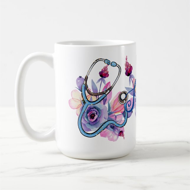 Personlig Cute Nurse Gift for RN Kaffemugg (Vänster)