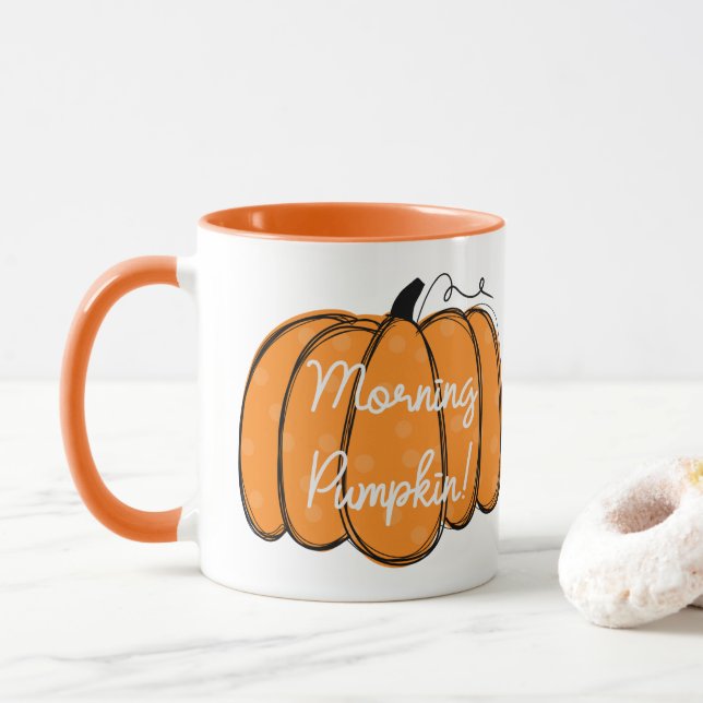 Personlig Cute Orange Bra Morning Pumpkin Mugg (Med munk)