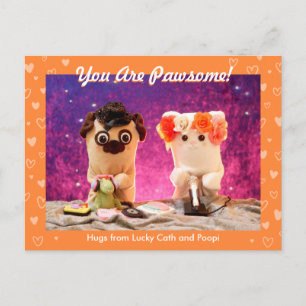 Personlig Cute Orange Snyggt Hearearot Photo Vykort