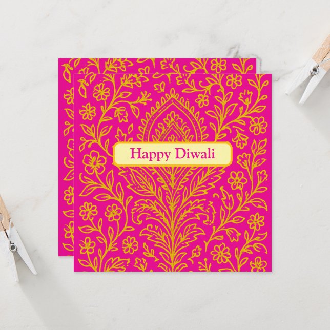 Personlig Cute Paisley Blommigt Skriv ut antecknin Inbjudningar (Fram/Back In Situ)