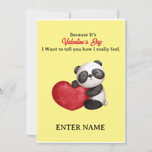 Personlig Cute Panda för det är Valentine Julkort