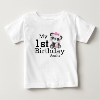 Personlig Cute Panda Girls första födelsedag T Shirt