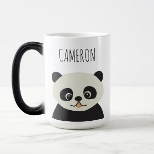 Personlig Cute panda-tecknad svart och vit Magisk Mugg