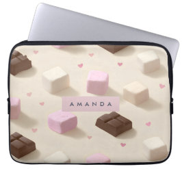 Personlig Cute Pastel Chocolate och Marshmallow Laptop Fodral