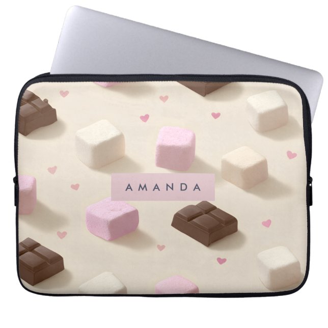 Personlig Cute Pastel Chocolate och Marshmallow Laptop Fodral (Framsidan)