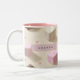Personlig Cute Pastel Chocolate och Marshmallow Två-Tonad Mugg