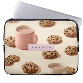 Personlig Cute Pastel Cookies & Mjölk Laptop Fodral