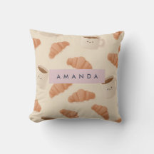 Personlig Cute Pastel Croissant Coffee