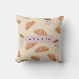 Personlig Cute Pastel Croissant Coffee Kudde