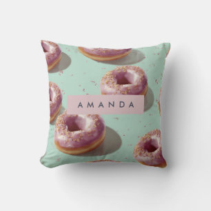 Personlig Cute Pastel Donuts & Sprinkles Kudde