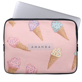 Personlig Cute Pastel Ice Cream Laptop Fodral