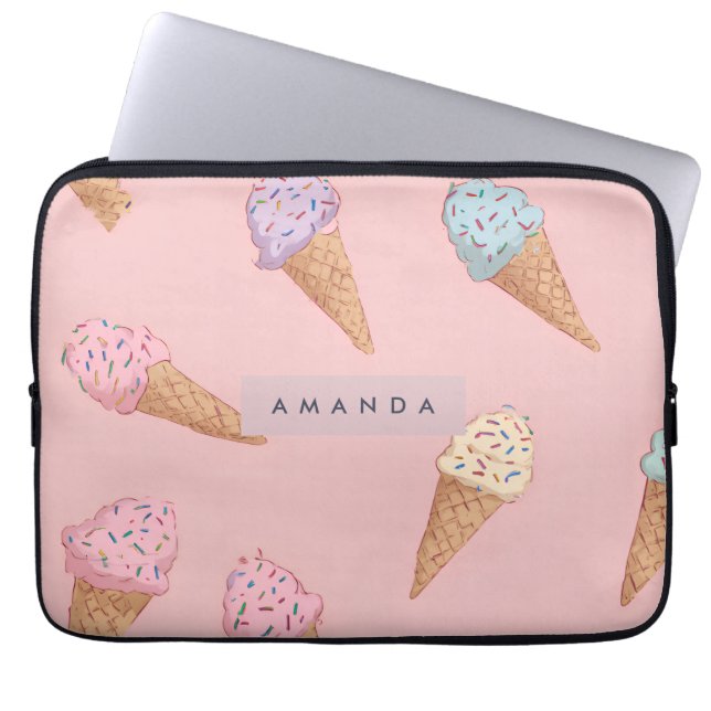 Personlig Cute Pastel Ice Cream Laptop Fodral (Framsidan)
