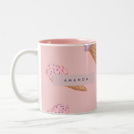 Personlig Cute Pastel Ice Cream Två-Tonad Mugg