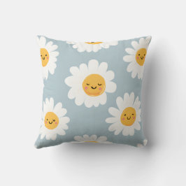 Personlig Cute Pastel Smiling Daisy Kudde