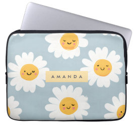 Personlig Cute Pastel Smiling Daisy Laptop Fodral