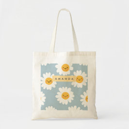 Personlig Cute Pastel Smiling Daisy Tygkasse