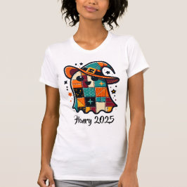 Personlig Cute Patchwork Ghost Halloween T Shirt