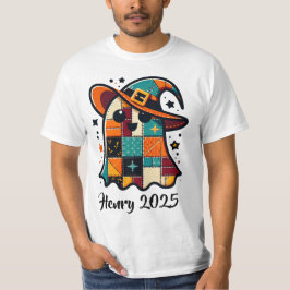 Personlig Cute Patchwork Ghost Halloween T Shirt