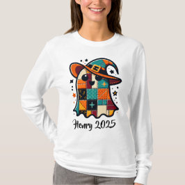 Personlig Cute Patchwork Ghost Halloween T Shirt