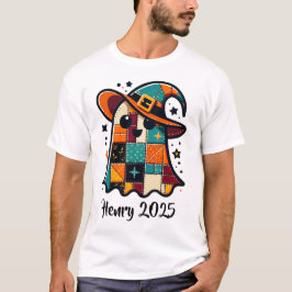 Personlig Cute Patchwork Ghost Halloween T Shirt