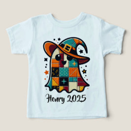 Personlig Cute Patchwork Ghost Halloween T Shirt