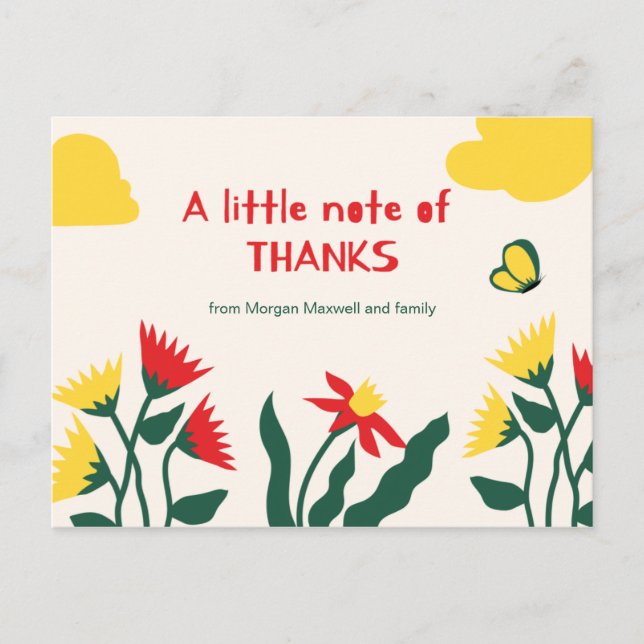 Personlig - Cute Personal Tack Vykort (Framsida)