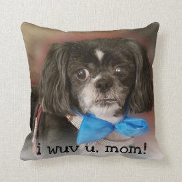 Personlig Cute Pet Photo I Wuv U Kärlek-offert Kudde