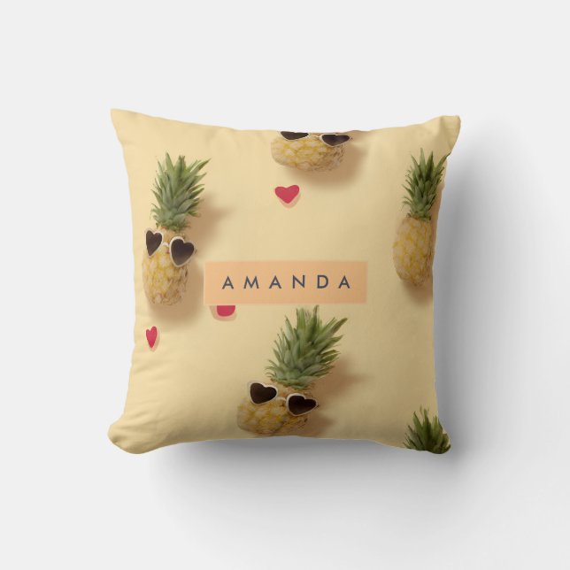 Personlig Cute Pineapple Mönster Kudde (Framsida)