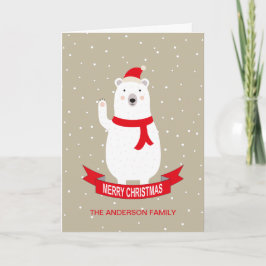 Personlig Cute Polar Bär julkort Helgkort