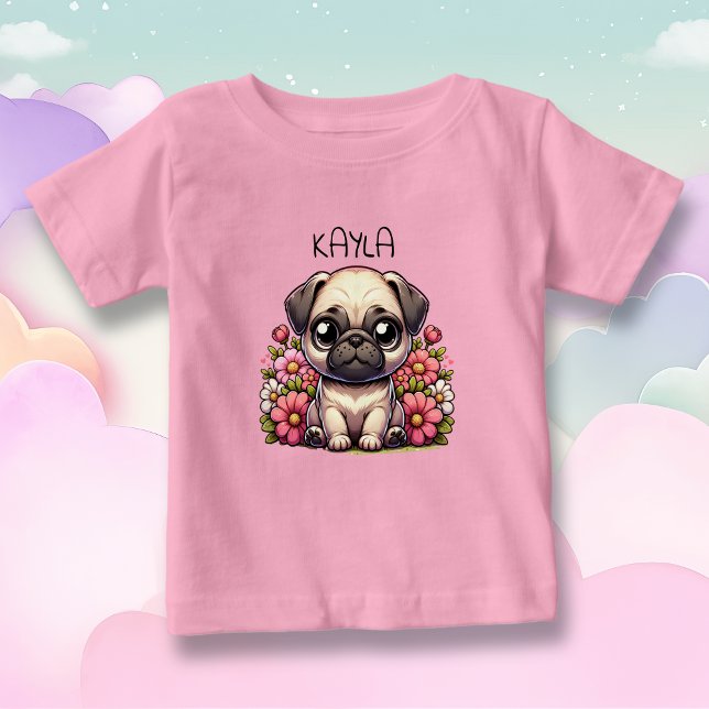 Personlig Cute Pug Puppy Hund T Shirt (Skapare uppladdad)