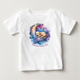 Personlig Cute Puppy Hund Spipande på halva Måne T Shirt