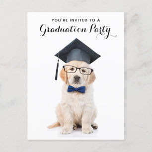 Personlig Cute Puppy Hund Studenten Inbjudan Vykort
