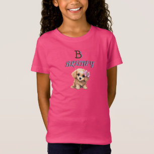 Personlig Cute Puppy Monogram T- T Shirt