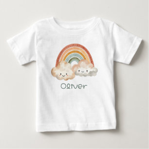Personlig Cute Rainbow & Clouds Småbarn T-Shirt