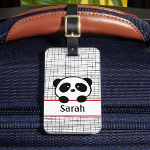 Personlig Cute Red Panda Bear Animal Bagagebricka