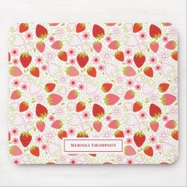 Personlig Cute Red Strawberry Mönster Musmatta